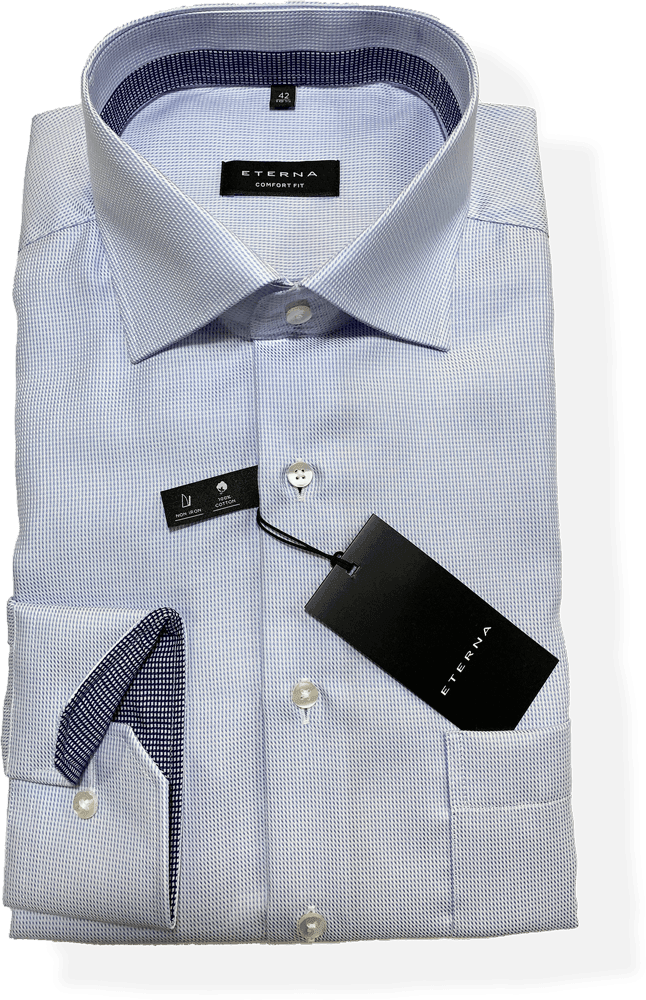 Eterna 4671M-11-Structured Blue - Harrys for Menswear