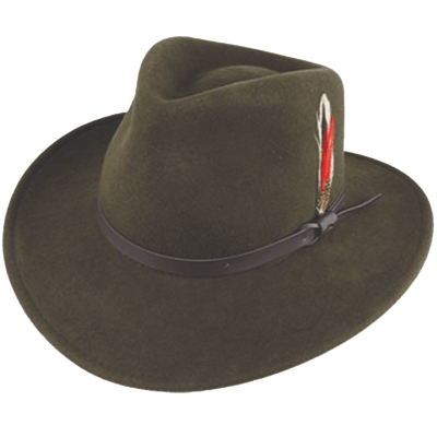 Crushable Water Repellent Wool Felt Outback Hat - Harrys for Menswear