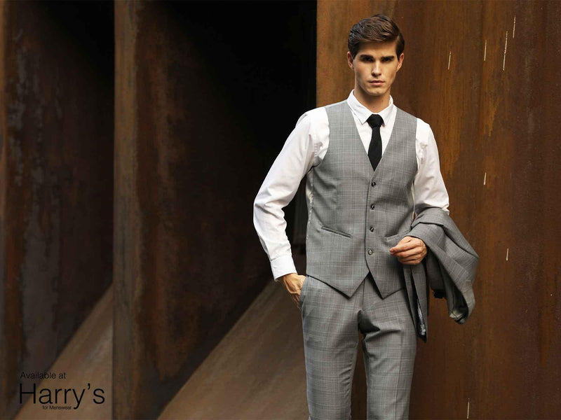 FW6-Silver Saul Waist Coat - Harrys for Menswear