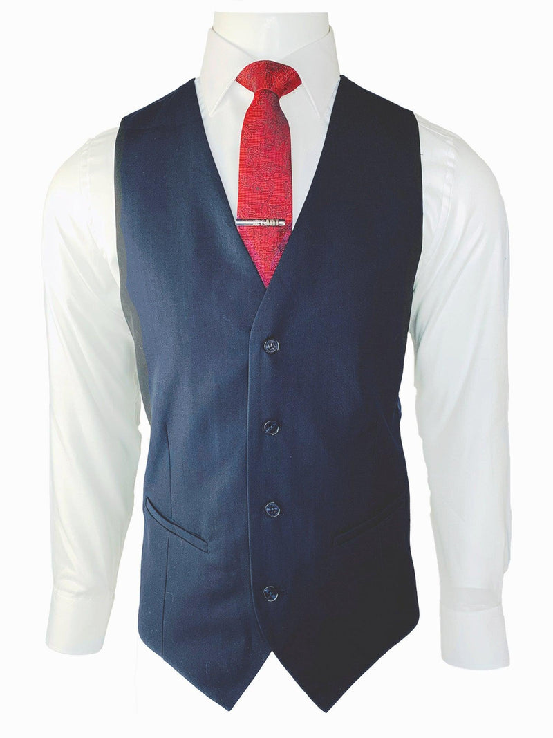 T11-Saul Navy Waist Coat - Harrys for Menswear
